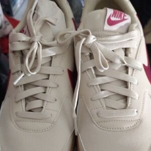 Nike Cream and Burgundy Sneakers